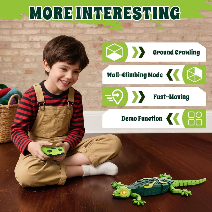 Wall Crawler Gecko, Remote Control Robot Toys, Rechargeable RC Animals Toy